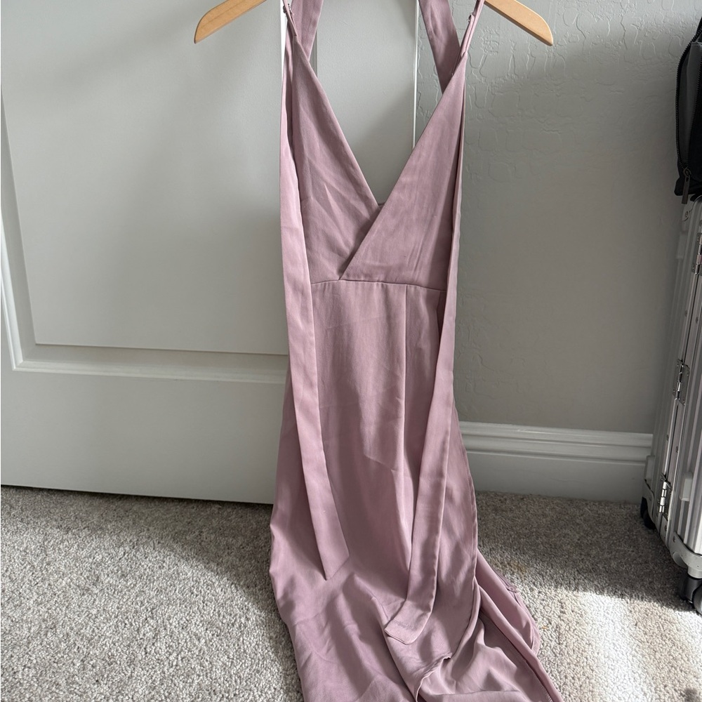 Sleeveless V-Neck Maxi Dress in Dusty Mauve